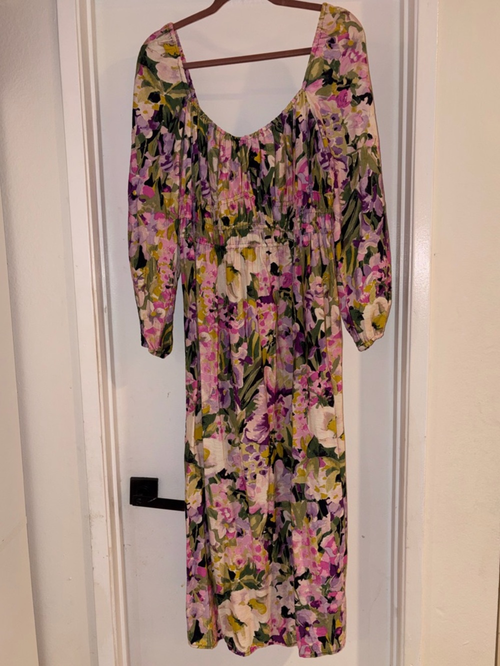 H&M Floral Maxi Dress in Pink, Green and Cream